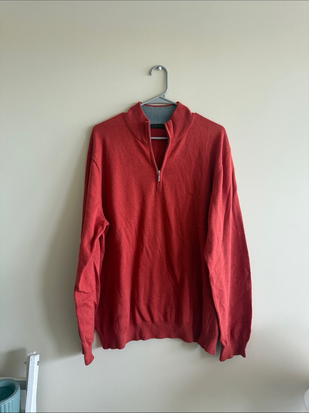 Men's Red Half-Zip Polo Sweater